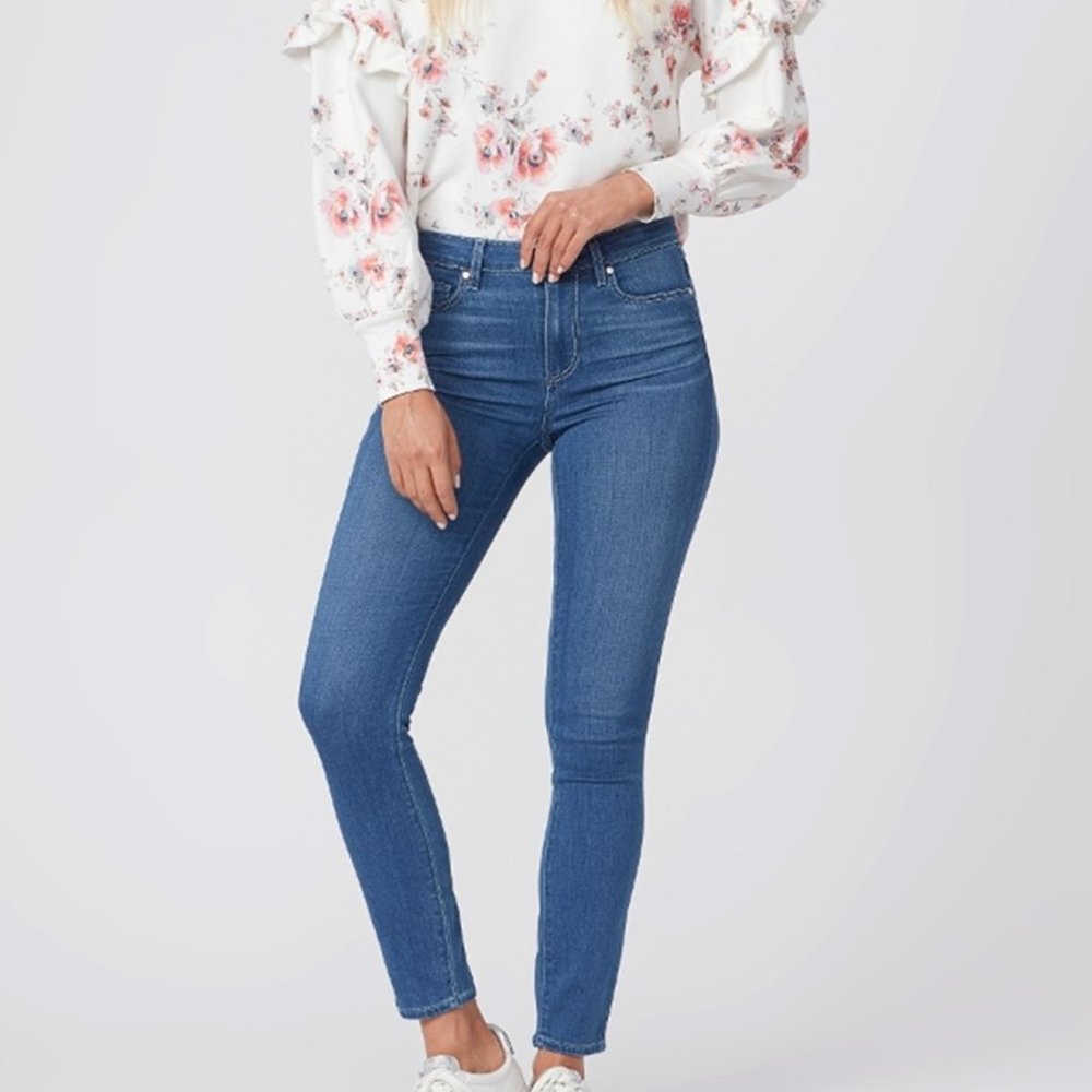 PAIGE - HOXTON ANKLE JEAN MEDIUM BLUE SUPER SKINNY FIT